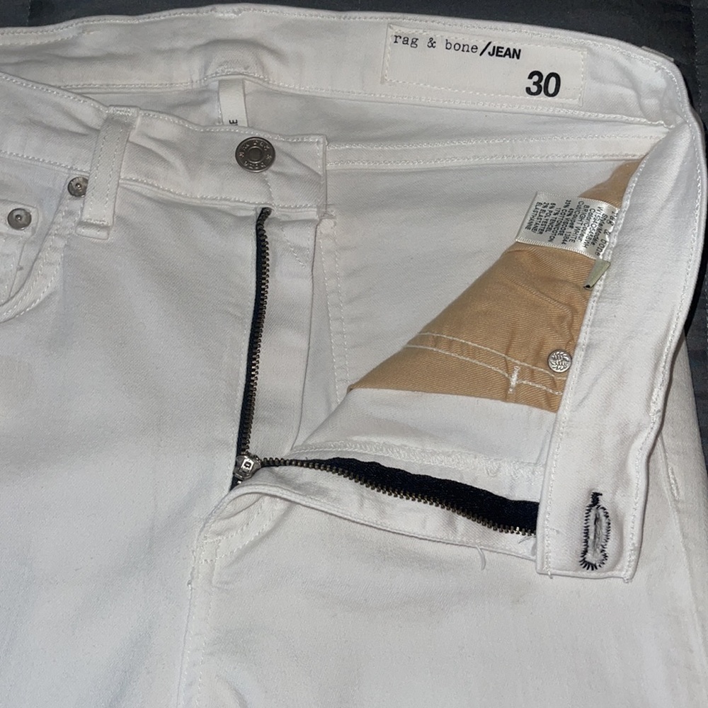 RAG & BONE Bright White Crop Flare Stretch Jeans size 30 Style # W15940545BWH - Picture 9 of 16